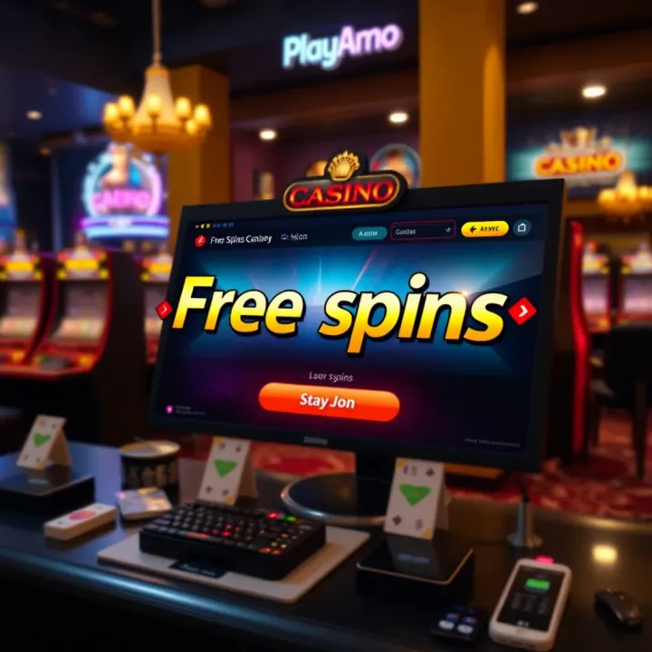 Graphic demonstrating activation and use of free spins promotions on a digital casino platform