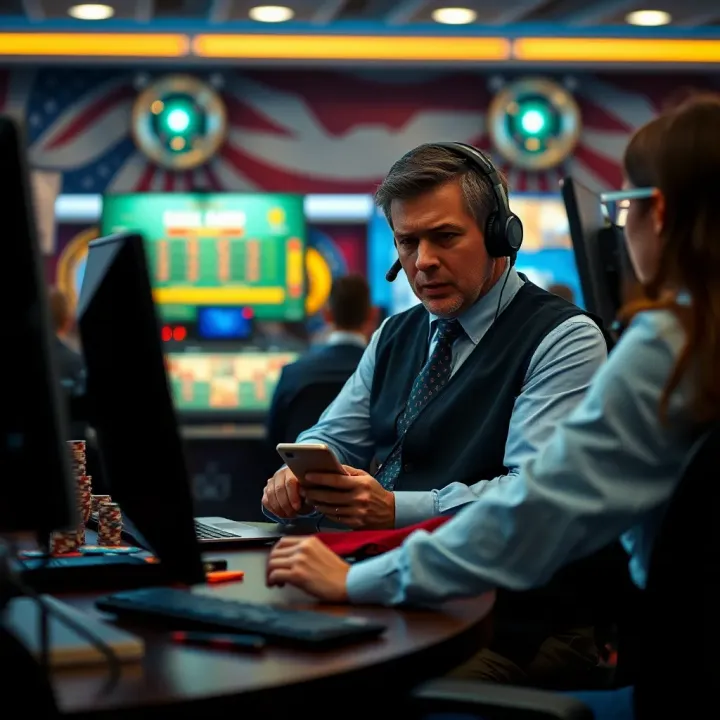 Resolving Withdrawal Delays Through Effective Customer Support Customer service representative assisting with casino withdrawal issue