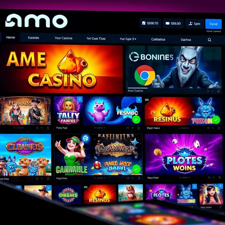 Exploring the Game Selection at Amo Casino Variety of online casino games displayed on Amo Casino platform