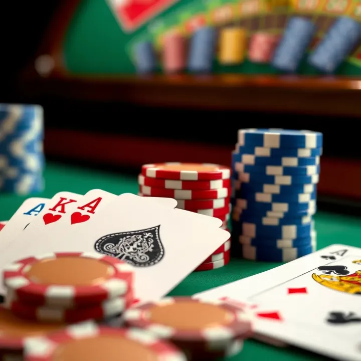 Close-up of playing cards and casino chips illustrating online gambling activities