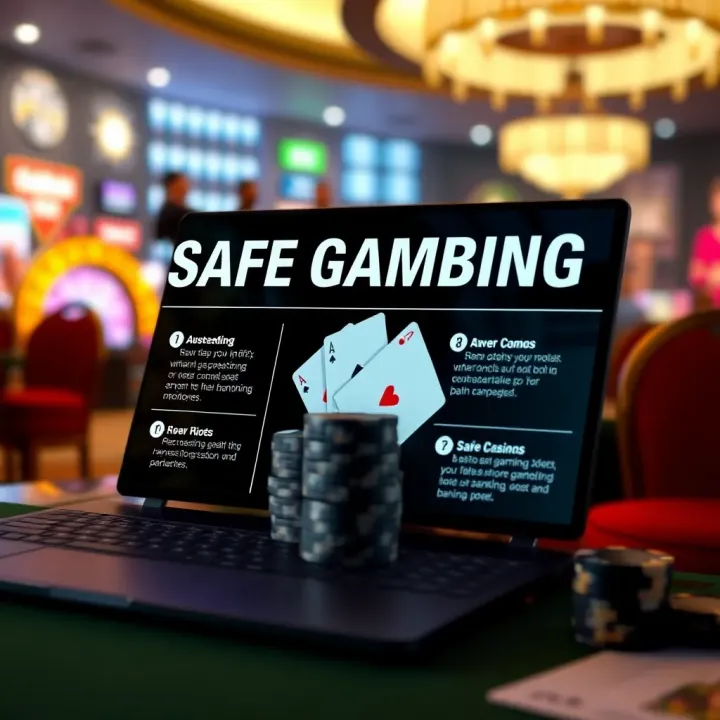 Safe Gambling and Legal Tips for Australian Online Casino Players Graphic highlighting safe and responsible gambling practices with Australian legal considerations and banking methods