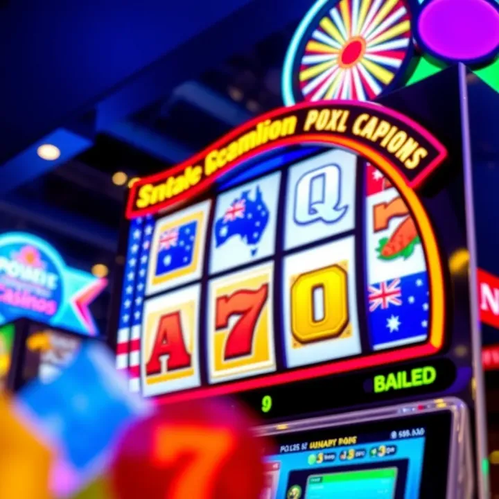 Colorful online pokies interface showcasing reels with Australian-themed symbols