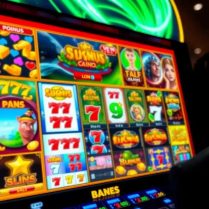 Bright online casino interface displaying various popular pokies games with vibrant graphics
