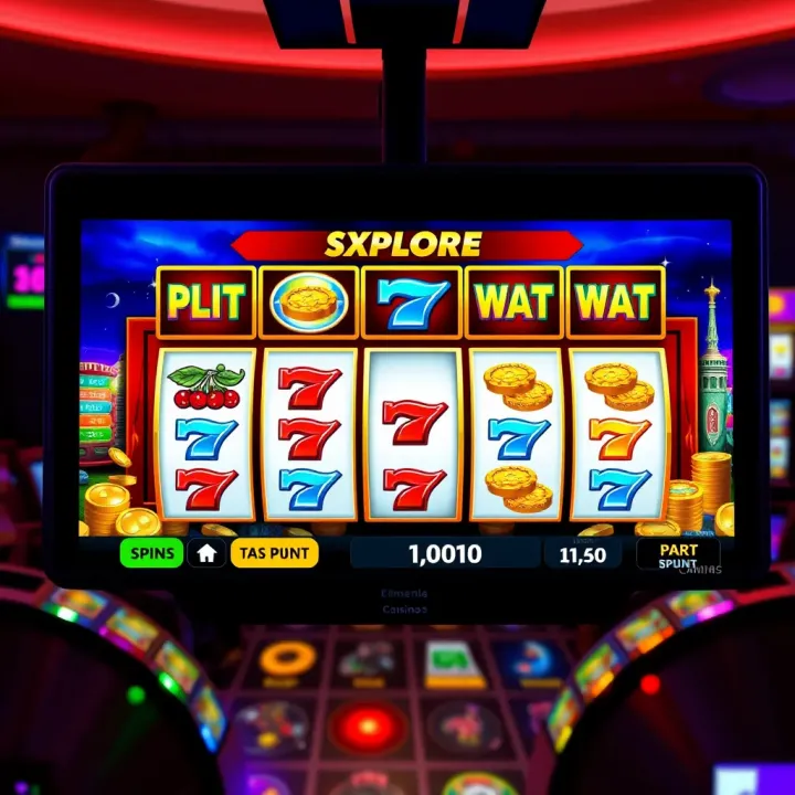 Illustration of a vibrant online pokies interface showcasing various pokies game options and colorful symbols