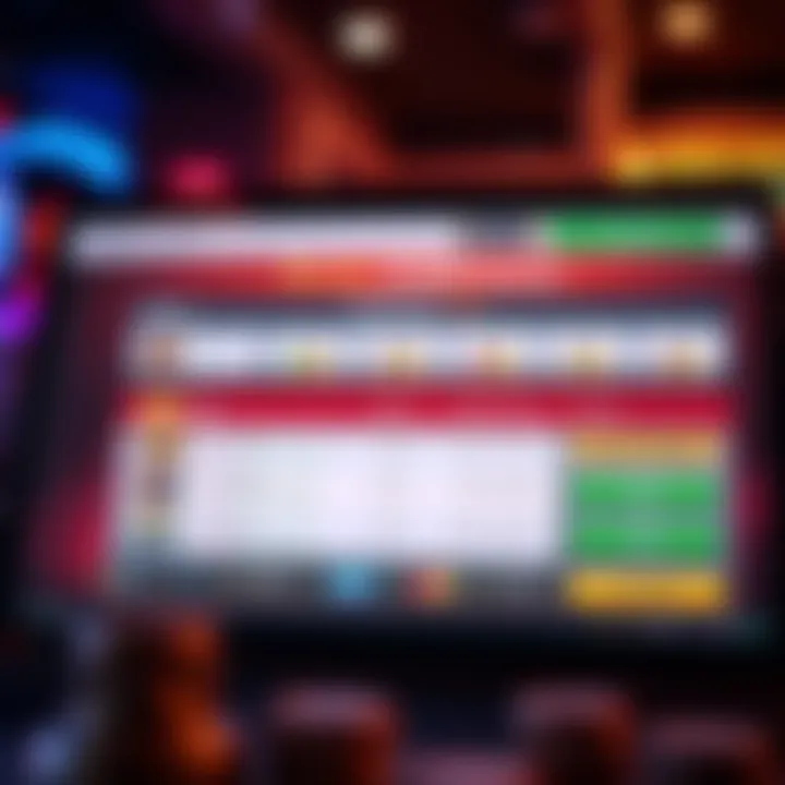 Illustration showing an online casino interface highlighting payment methods and transaction status