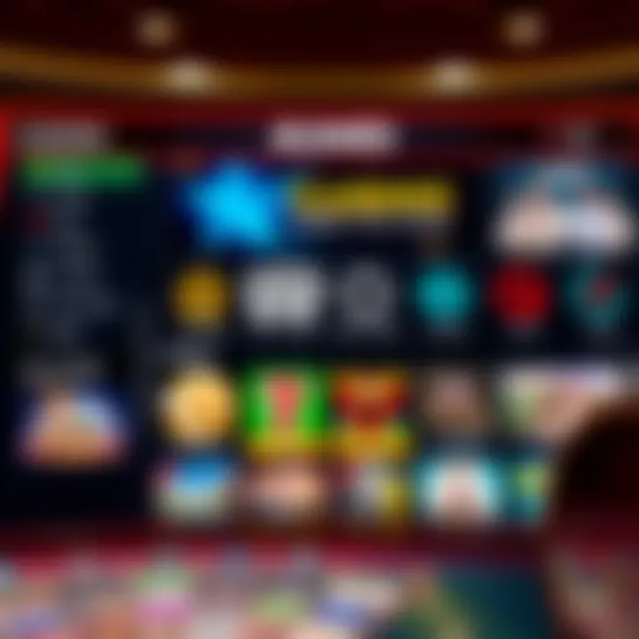 Overview of Amo Casino platform showcasing game selection and navigation menu