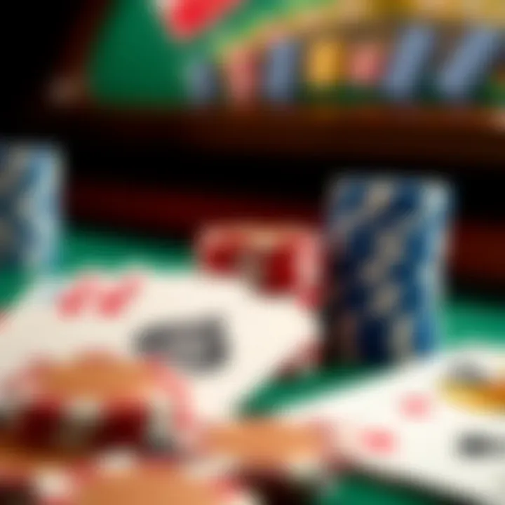 Close-up of playing cards and casino chips illustrating online gambling activities