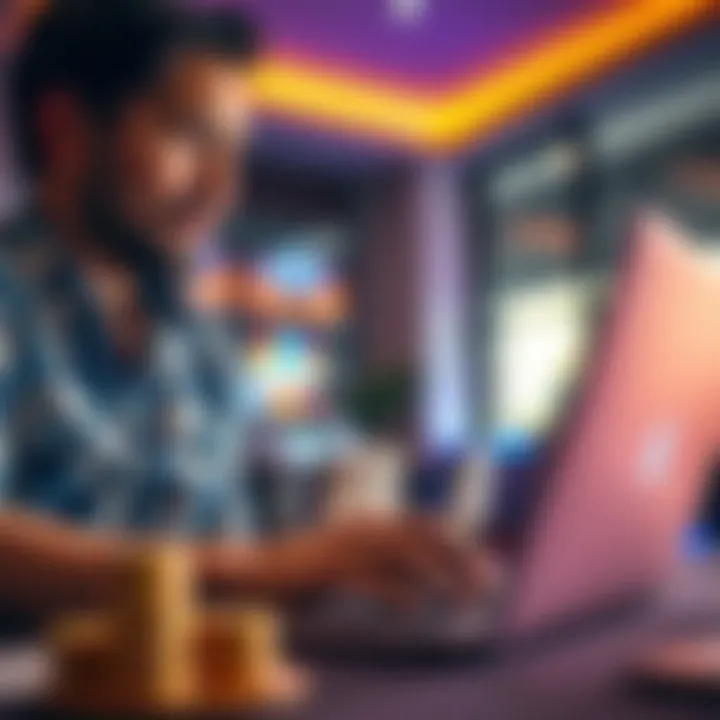 Australian player engaging with digital casino promotions on a laptop