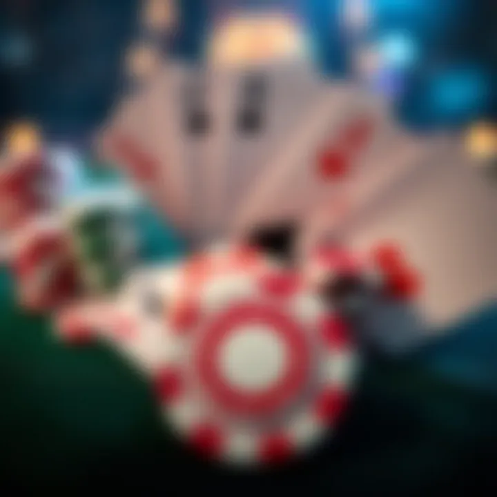 Collection of casino chips and cards representing bonus rewards