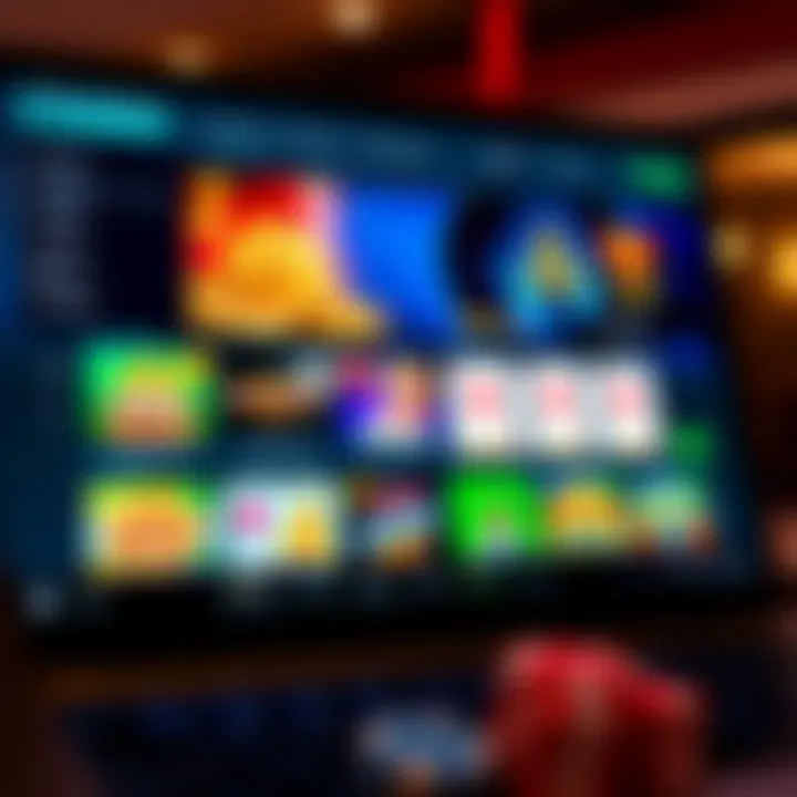 Online casino interface showing a variety of games and secure payment options tailored for Australian players