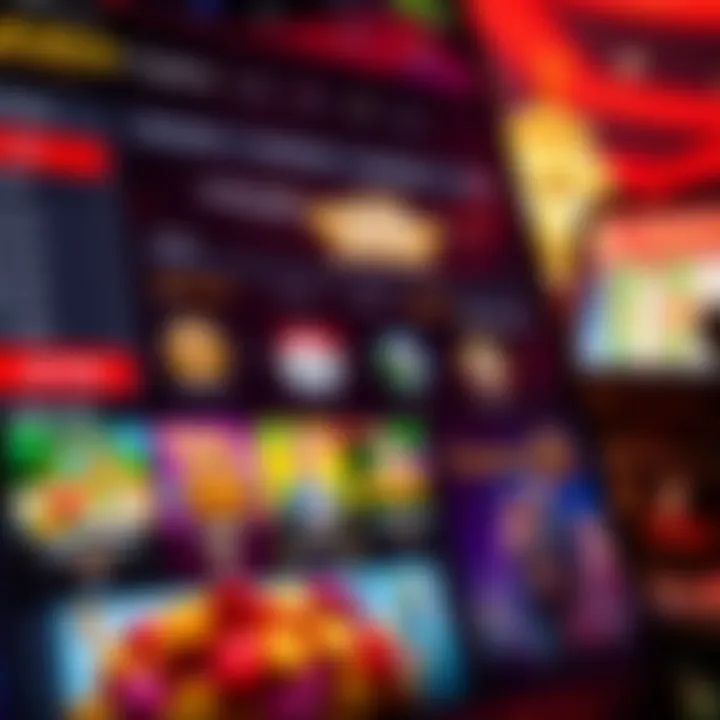 Online casino interface showing game options and player account details