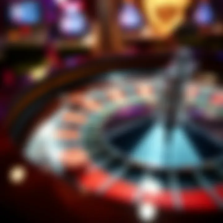 Digital roulette wheel with chips placed on various betting options