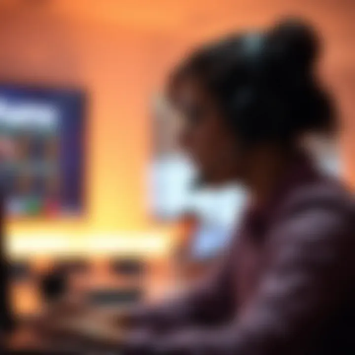 Customer support representative using a headset to assist with inquiries