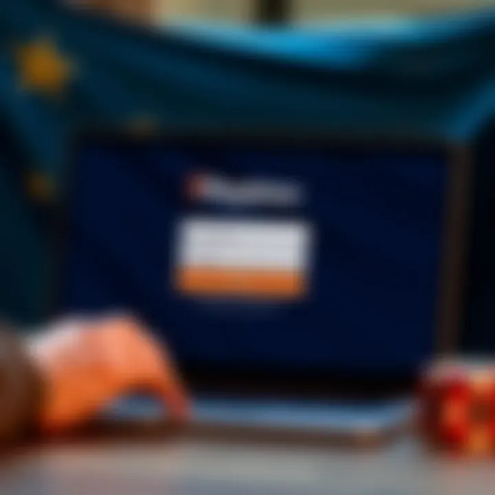 Accessing Playamo Login Portal in Australia User accessing Playamo login portal on a laptop with Australian flag background