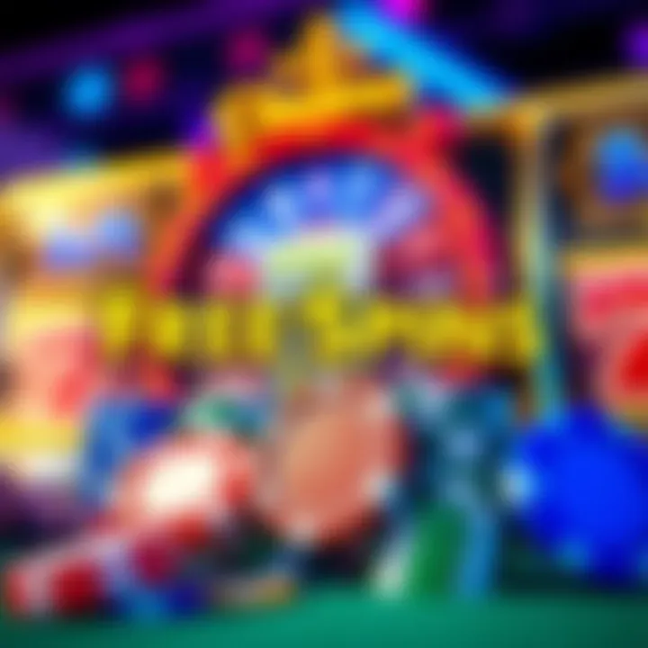 Colorful casino chips and spinning slot reels symbolizing free spins bonus