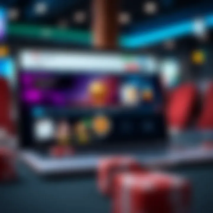 User-friendly interface showcasing casino website on laptop with payment options