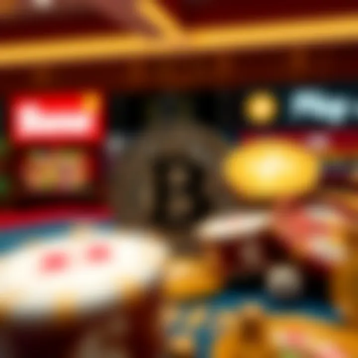 Illustration of Bitcoin symbol integrated with PlayAmo casino icons representing digital currency gaming