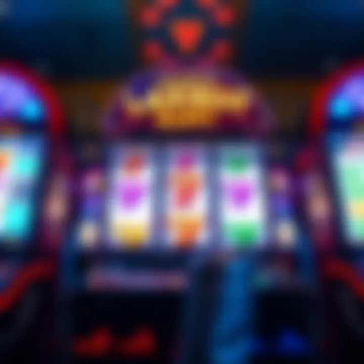 Bright jackpot slot machine with glowing lights highlighting bonus features
