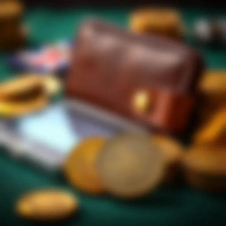 A digital wallet and Australian dollar coins representing convenient payment options at Playamo Casino Australia