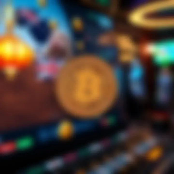 Bitcoin Integration at Playamo Casino for Australian Players Bitcoin symbol overlaying a digital casino interface with Australian elements