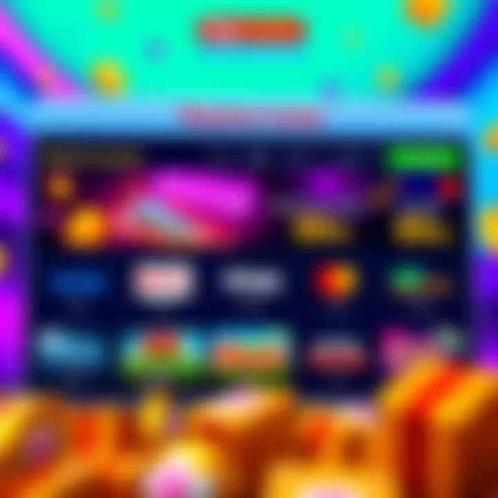 Digital payment method icons displayed alongside casino bonus offers on a vibrant background