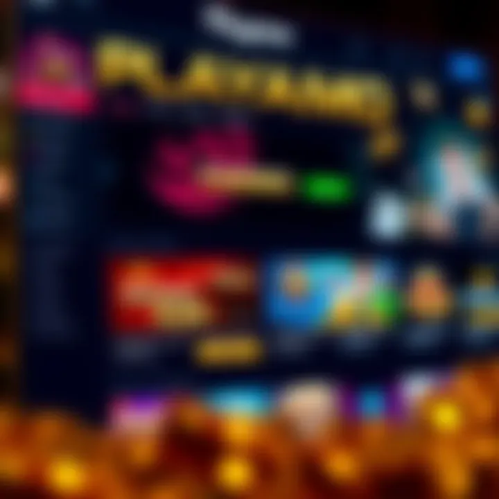 Visual display of various casino bonuses and promotions highlighted on an online gaming site