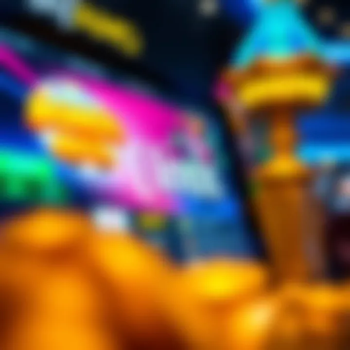 Colorful digital casino interface displaying bonus codes and promotional offers