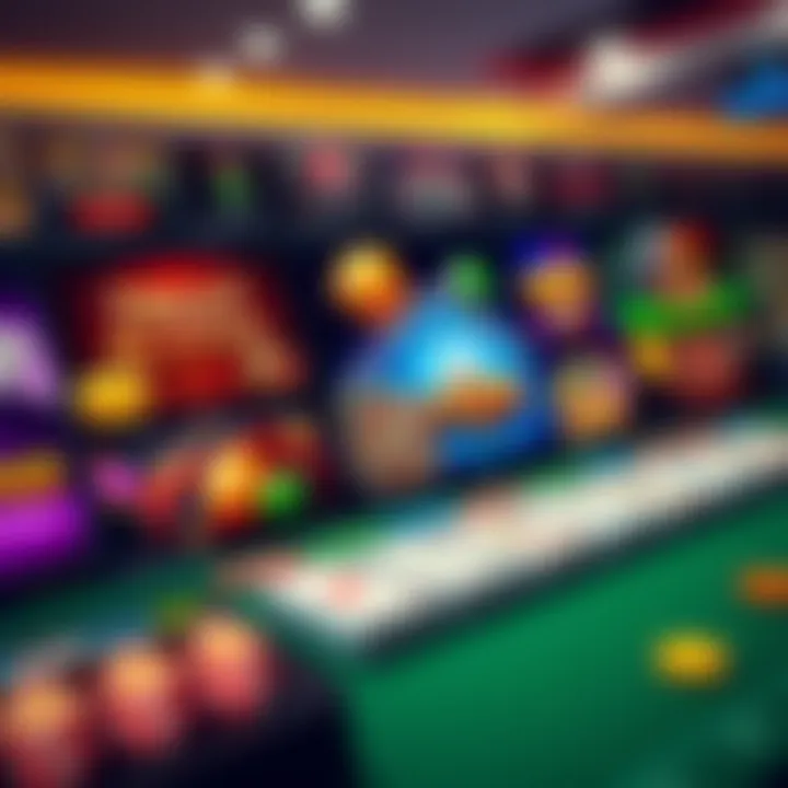 Vibrant online casino interface showcasing diverse slot and table games