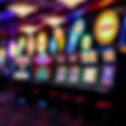 Diverse Slot Machines at Playamo Casino Colorful array of casino slot machines with vibrant lights and digital displays