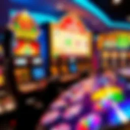 Colorful online casino game interface showcasing diverse slot machines and table games