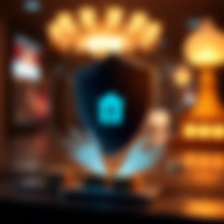 Secure online transaction illustration with shield symbolizing protection during financial transactions on Playamo Casinò