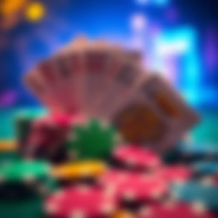 Visual Representation of PlayAmo Casino Bonuses and Coupons Colorful casino chips and playing cards symbolizing online casino bonuses
