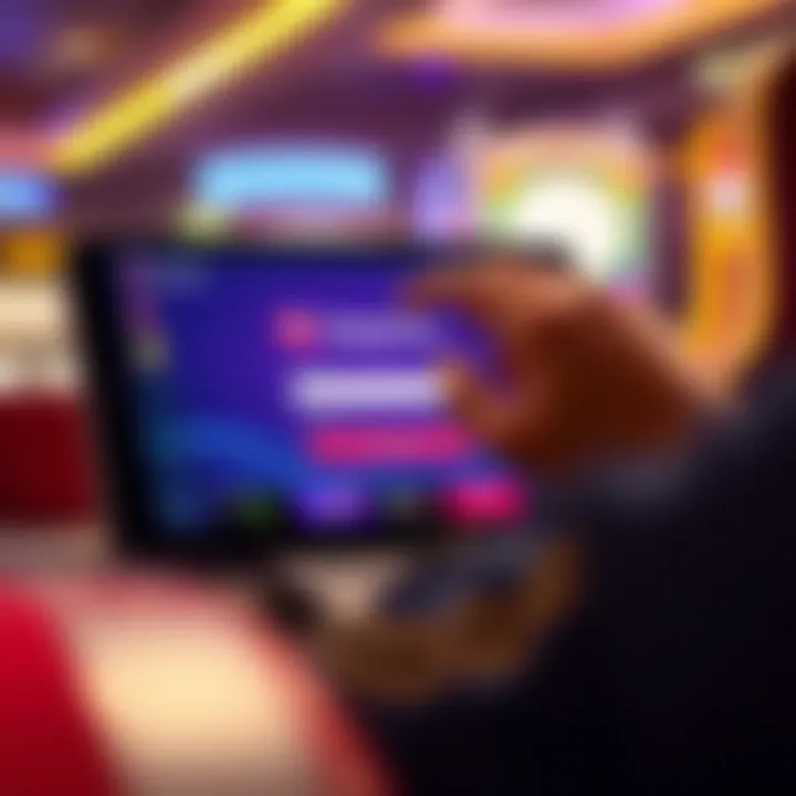 Accessing Playamo Casino Account User logging into Playamo casino platform on a digital device