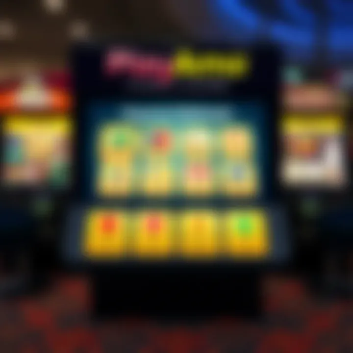 Graphic showing various payment methods and gaming options at an online casino