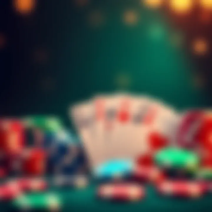 Colorful casino chips and playing cards illustrating bonus types at Playamo