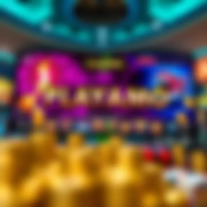 Illustration of a vibrant online casino interface showcasing free spins bonus codes for PlayAmo