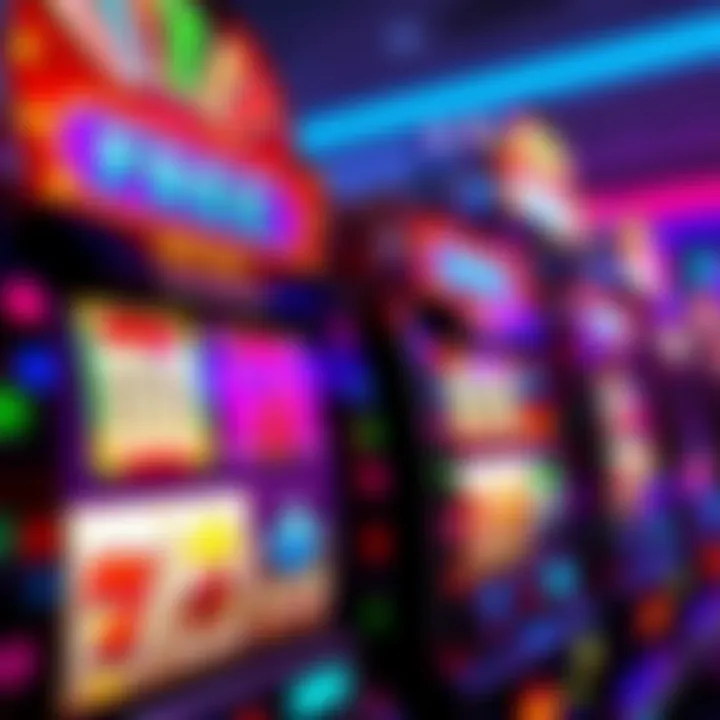 Vibrant Casino Slot Reels Highlighting Free Spins Opportunities Colorful casino slot machine reels displaying winning combinations with bright symbols
