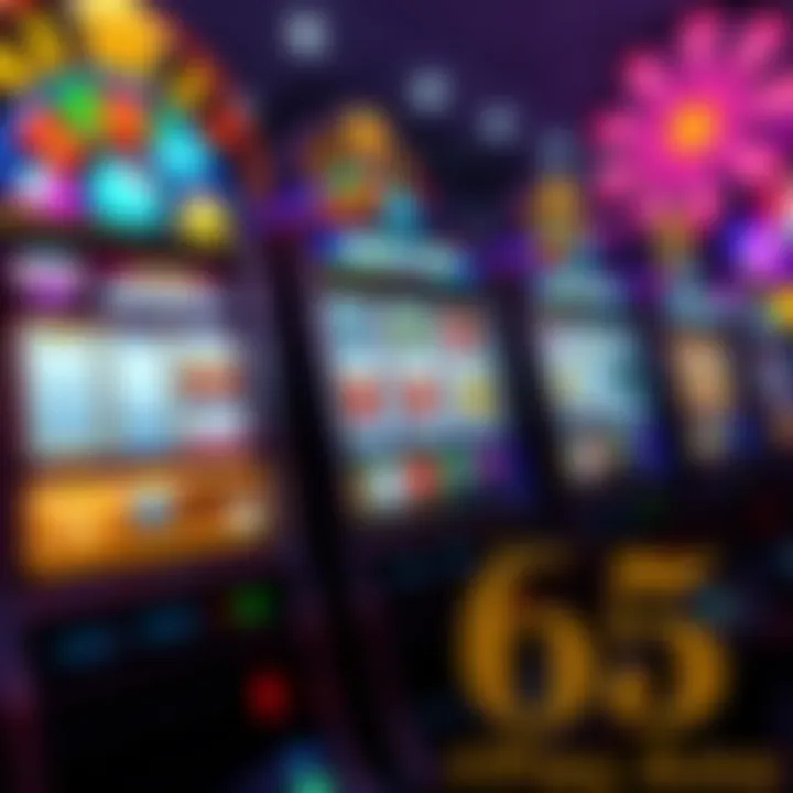 Colorful casino slot reels showcasing various jackpot symbols and bright lights representing PlayAmo's jackpot feature