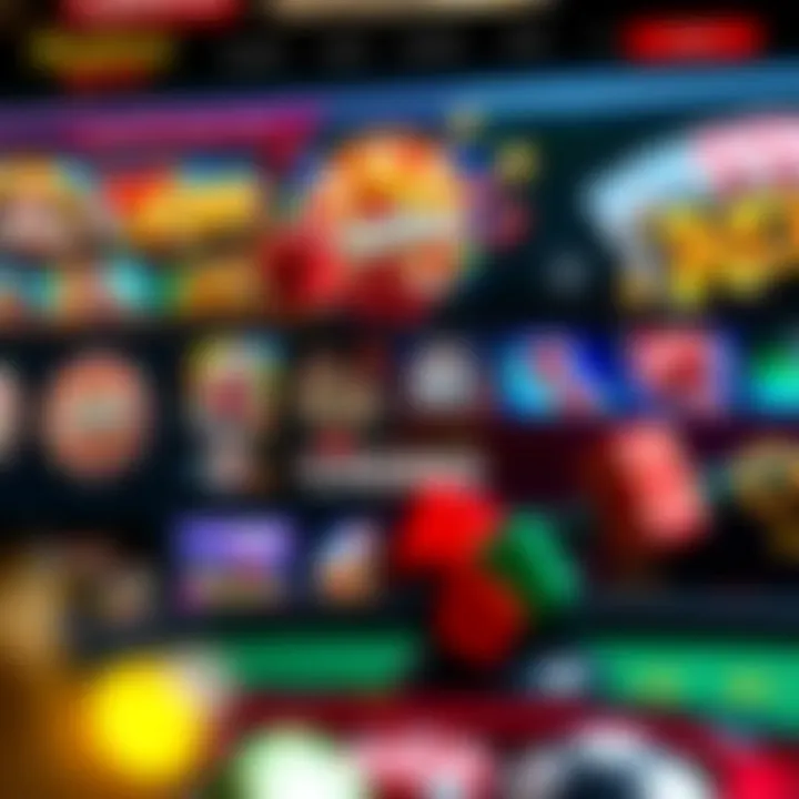 Diverse selection of online casino games including slots and table games