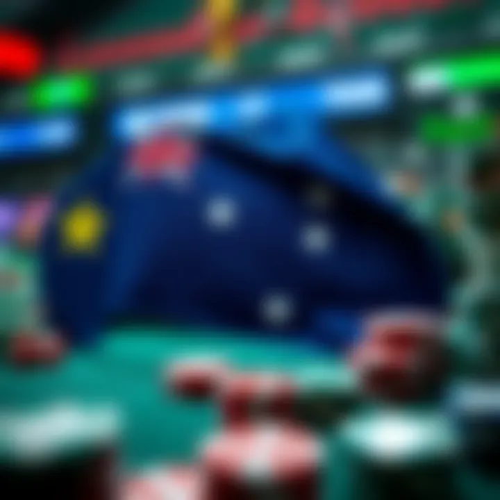 Illustration of an Australian flag with gambling symbols representing online casino legality