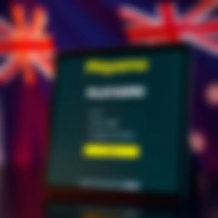 Secure login screen for Playamo casino on a digital device with Australian flag in the background