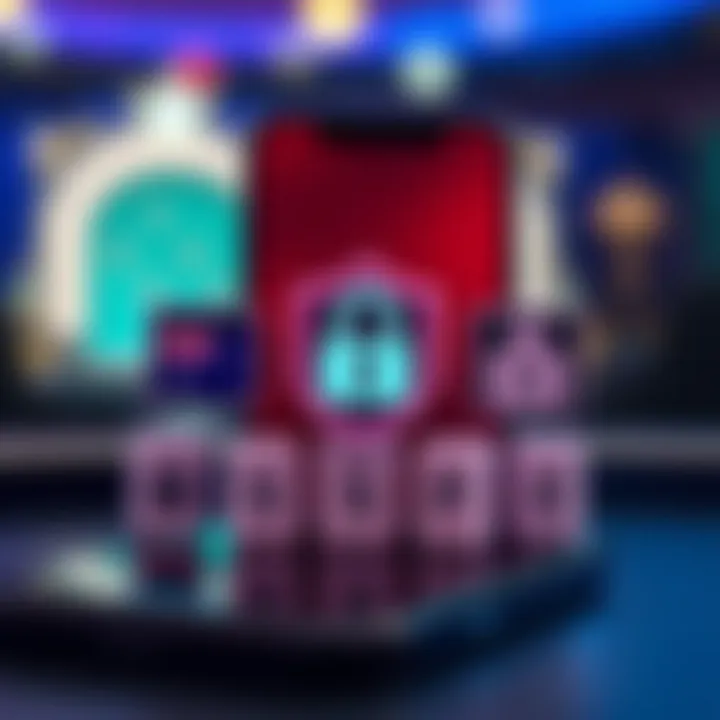 Secure payment options icons with a mobile device background symbolizing safe transactions