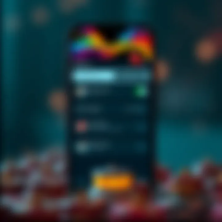 Mobile interface displaying PlayAmo casino features and account settings