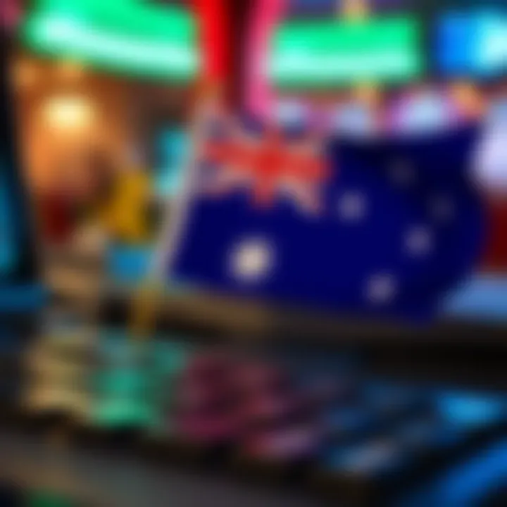 Secure payment methods and Aussie flag symbolizing trusted transactions for Australian players