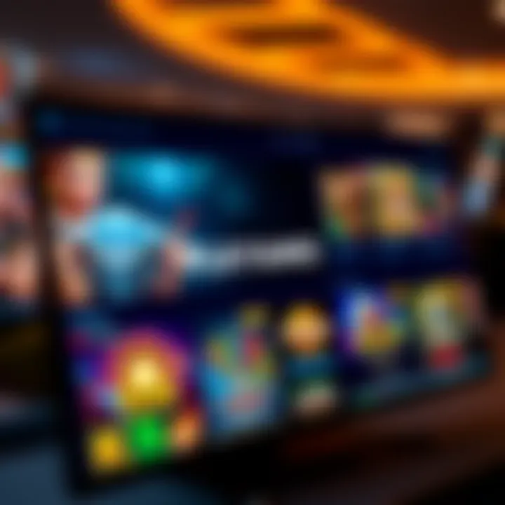 Diverse selection of casino games showcased on a digital interface