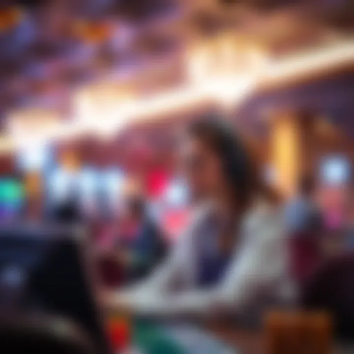 Customer support representative assisting with payment and account inquiries in a casino setting
