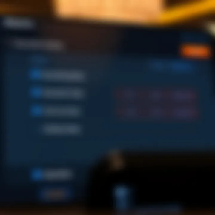 Digital interface showing responsible gambling settings on an online casino platform