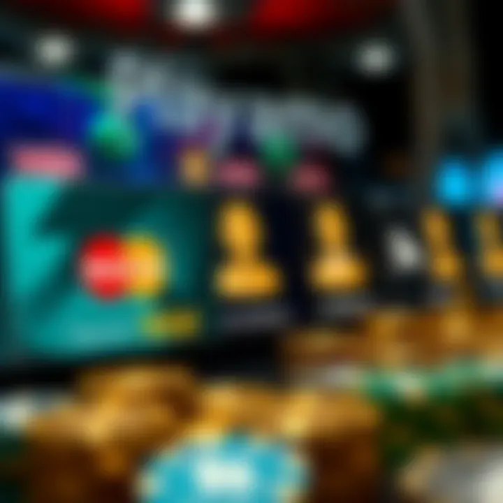 Secure online payment symbols with credit cards and digital wallets next to customer support icons