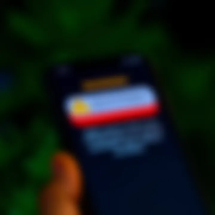 Mobile phone displaying a suspicious text message warning about potential SMS spam from an online gaming platform