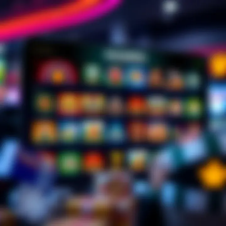 Interface showcasing diverse casino game categories available for online play